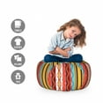 thumbnail image 2 of Bohemian Stripe Storage Toy Bag Chair, Dots and Drops on Vivid Vertical Lines Fiesta Tribal Boho Art Print, Stuffed Animal Organizer Washable Bag, Small Size, Multicolor, by Ambesonne, 2 of 3