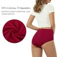 thumbnail image 2 of Loritta Underwear for Women Cotton High Waisted Briefs Full Coverage Panties for Ladies 6 Pack, Size S-2XL, 2 of 6
