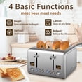 thumbnail image 4 of SEEDEEM 4 Slice Toaster, Stainless Toaster with Colorful LCD Display, 7 Bread Shade Setting, 1.5'' Wide Slots Toaster with Bagel/Defrost/Reheat Functions, Removable Crumb Tray, Silver Metallic, 1800W, 4 of 7