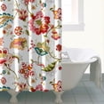 thumbnail image 5 of Floral Shower Curtain Watercolor Botanical Bathroom Decor Rustic Flower Design Fabric Bath Curtain for Tub Country Style Home Accessories with Hooks，72x72in, 5 of 5