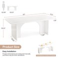 thumbnail image 4 of Tribesigns 63 Inch Computer Desk, Modern Large Rectangle Wooden Computer Desk with Arch Design Legs for Living Room, Home Office, Cream White, 4 of 8