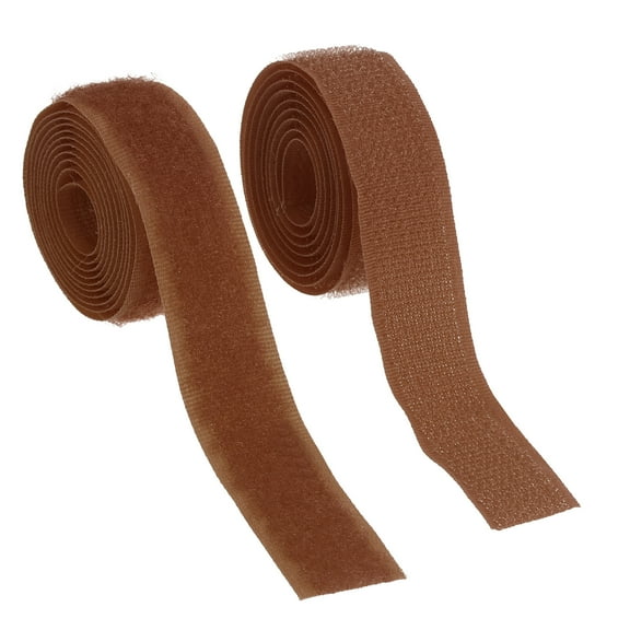 Uxcell Sew on Hook and Loop Tape, 3/4 Inch Width Non-Adhesive Back Nylon Fastener Strips 1 Yards for Crafts - (Brown)