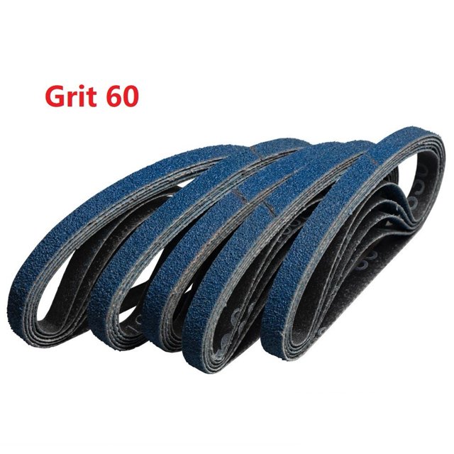 25 Pièces 10x330mm Bandes Abrasives en Zircone Bleue Grain 60