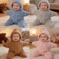 thumbnail image 6 of Baby Starfish Onesie, Thick Imitation Fleece Starfish Newborn Romper, Infant Footie Jumpsuit Winter Warm Outfits, 6 of 9