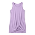thumbnail image 3 of LRen Girls Sleeveless Ruffle Beach Dress Swim Cover Up Kids Summer Solid Color Swimsuit Soft Loose Coverup Twist Front Beach Dress, 3 of 4