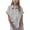 Grey, variant on Linen Shirts for Girls Summer Spring Holiday Tops Casual Loose Fit Breathable Button Down Roll Up Sleeve top Girls Linen Blend Short Sleeve Shirt