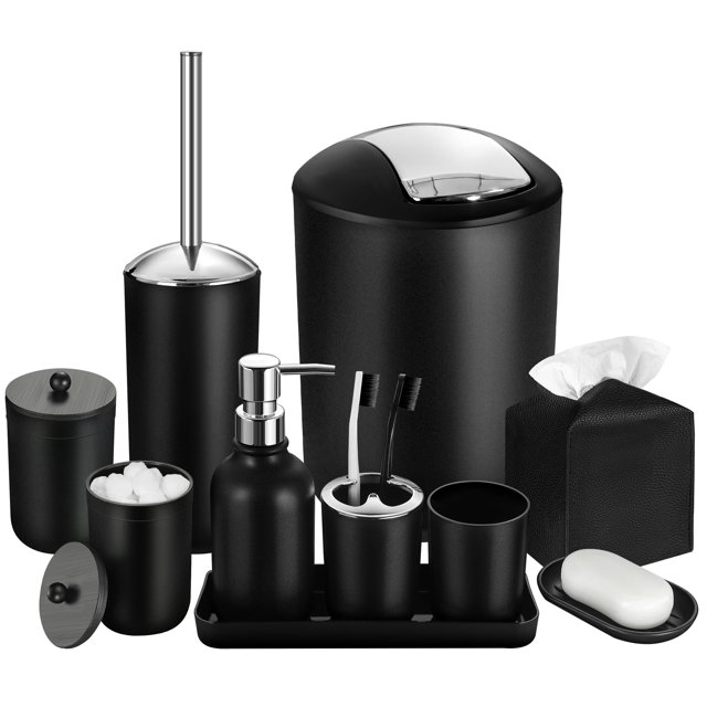 Set de accesorios de baño ALPIRIRAL negro 10 piezas