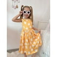 thumbnail image 5 of Arshiner Toddler Girls Summer Dress Back Bowknot Sleeveless Twirly Casual Beach Party Sundress with Pockets, 5 of 6