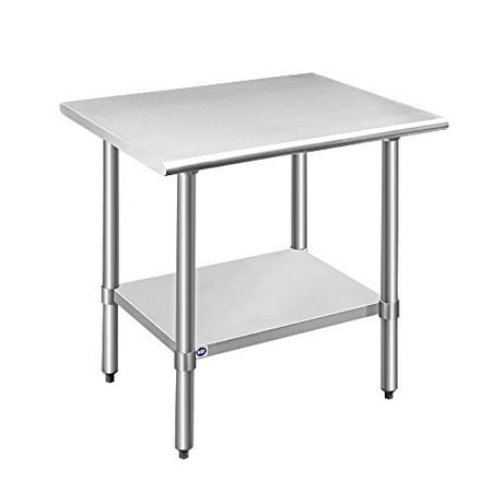 ROCKPOINT Stainless Steel Kitchen Prep & Work Table, 36x24x34.7inch, silver
