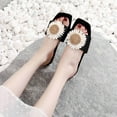 thumbnail image 7 of Anuirheih Slip on Sandals Women,Women Beach Breathable Flowers Sandals Home Slipper Flip-Flops Flat Shoes(Black), 7 of 7