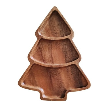 Christmas Tree Shaped Dish 3 Girds Snack Plate Durable Platter Reusable Dessert Serving Dishes for Dining Room Kitchen Home