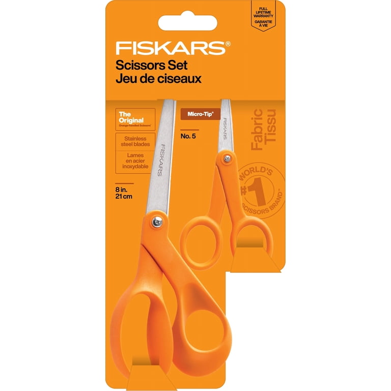 Fiskars Crafting Scissors 8-inch and 5-inch Microtip Set with