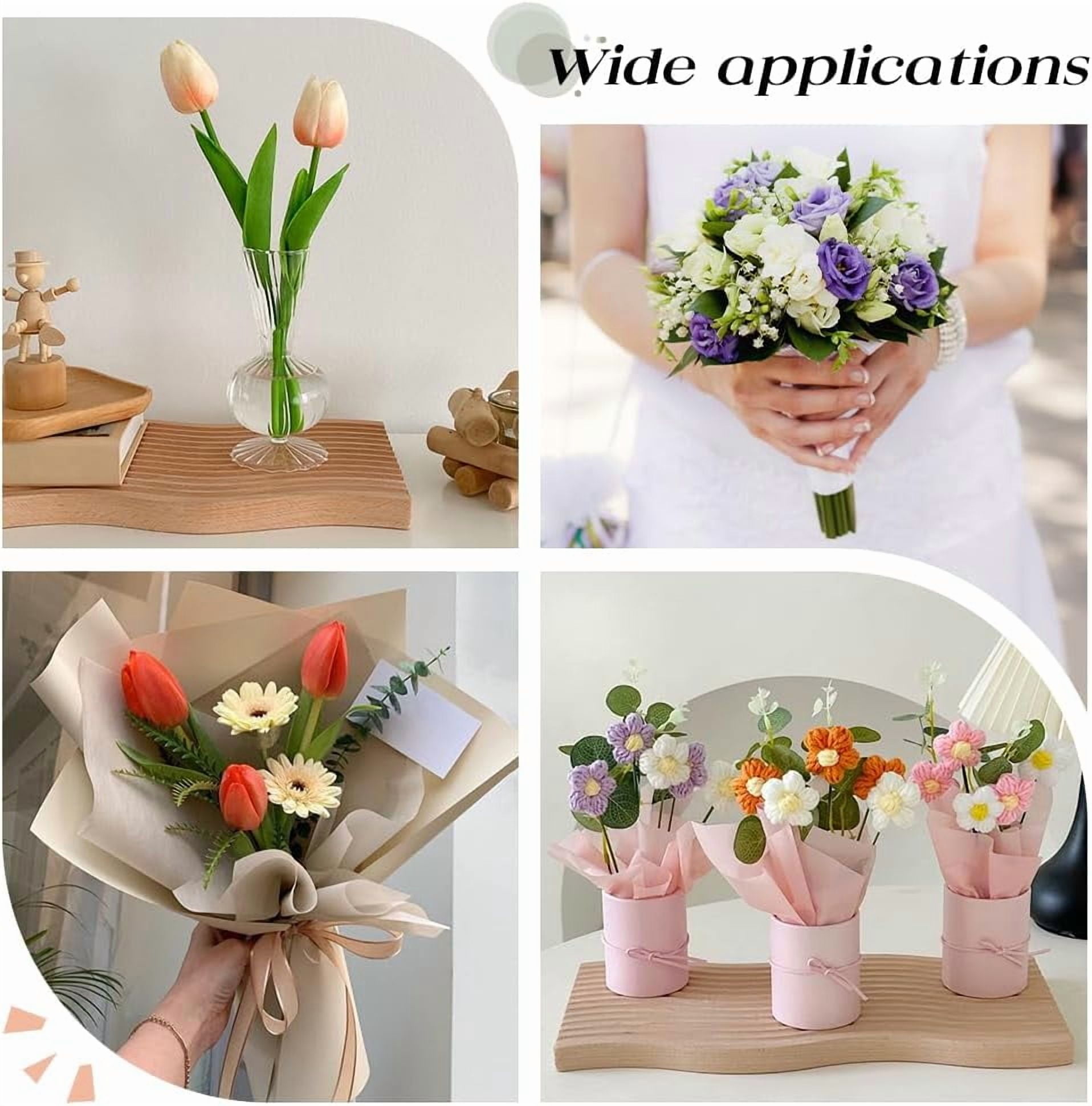 100Pcs Flower Stem Covers 12 Inch Green Tubing Roll Tubes for DIY Bundling Artificial Flowers Simulation Lotus Stem Bouquets Artificial Accessories for DIY DIY Wedding Centerpiece Bouquet