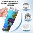 thumbnail image 3 of Goofa Gobelet Isolé sous Vide en Acier Inoxydable 40oz avec Poignée et Paille Imprimé SpongeBob SquarePants avec Couvercle Paille 2 en 1, 3 of 8