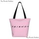 thumbnail image 3 of VS PINK Bolso de mano de hombro con estampado de leopardo rosa Love para mujer, bolso de lona grande para compras, bolso de mano para mujer, 3 of 5