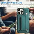 thumbnail image 2 of ELEHOLD for iPhone 11 Pro Max, Wallet Case with Credit Card Slots，Rugged Hybrid Shockproof PU Leather Wristband Kickstand Anti-Scratch Case Cover, green, 2 of 6