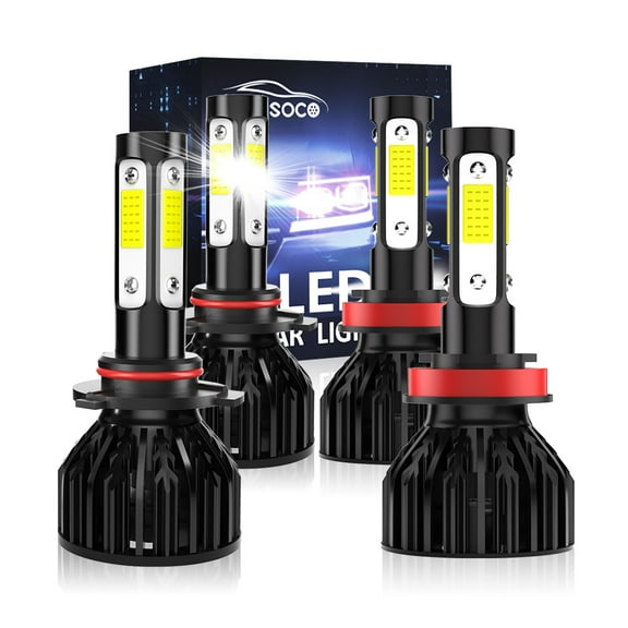 4000LM High Low LED Headlights 6000K Bulbs Kit For RAM 1500 2500 3500 2013-2014 2015 4-Pack Super Bright White 9005 H11 Combo, 300% Brighter High Power Lamps, Canbus No Error