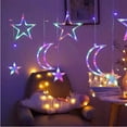 thumbnail image 1 of Star Moon Curtain String Lights LED Lamp Add Romantic Ambience Window Curtain Lights for Bedroom Living Room Shop Color, 1 of 4