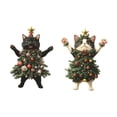 thumbnail image 2 of Adorno para de Navidad con gato, decoración navideña, decoración plana 2D, colgante, regalo para amantes de los gatos, decoración navideña única, 2 of 7