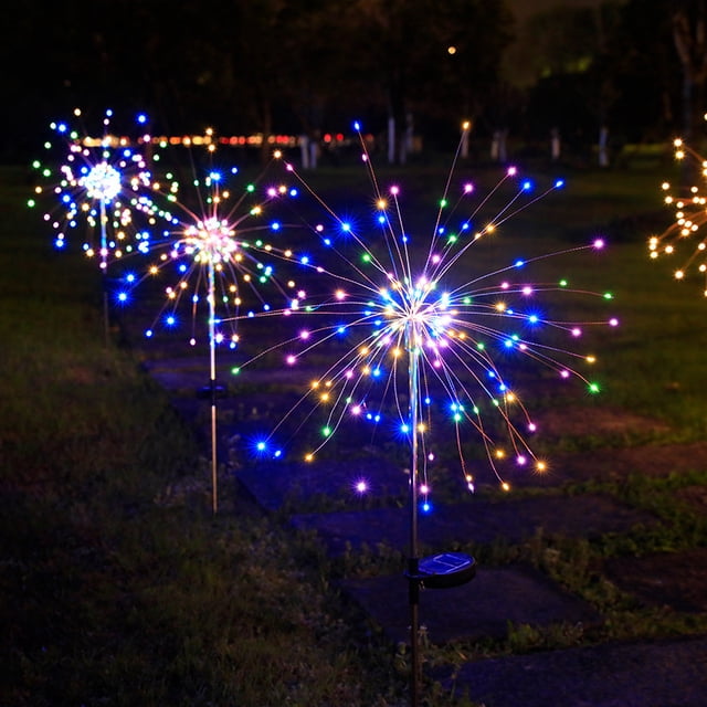 Luz LED para cigarrillos con conexión a tierra solar, luz de alambre de cobre con forma de diente de león, luz de color para decoración de patio al aire libre de Navidad