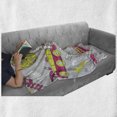 thumbnail image 6 of Train Soft Flannel Fleece Throw Blanket, Railway Station Composition Artwork in Energetic Colors, Cozy Plush for Indoor and Outdoor Use, 60" x 80", Yellow Green Hot Pink, by Ambesonne, 6 of 6