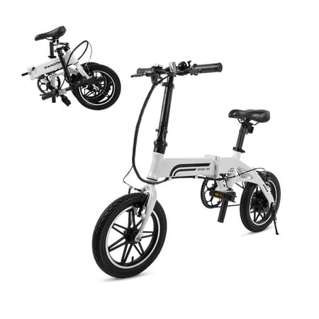 SWAGTRON EB-5 Lightweight Aluminum Folding Electric Bike with Pedals and Power