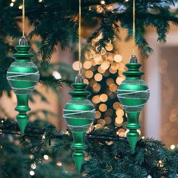 Set de adornos para árbol de Navidad 3pc | Colgantes decorativos de forma irregular | Decoraciones ligeras para colgar para Navidad | Realzador de escenas festivas | Fijación fácil de cordón | Ideal