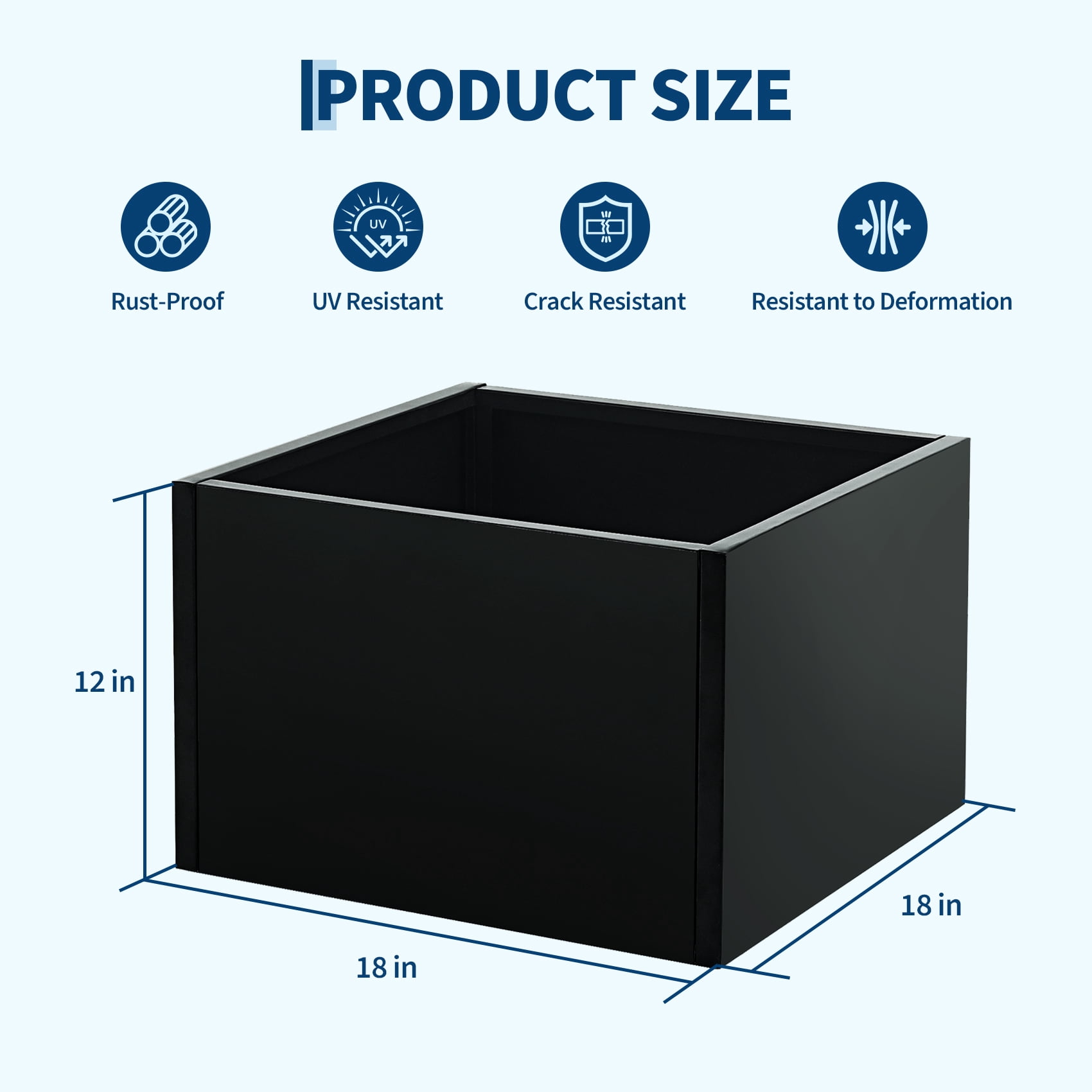 Extra Long Metal Planter Box with Drainage Holes，Home Outdoor Raised Garden Bed, Heavy Duty Steel Rectangular Planter