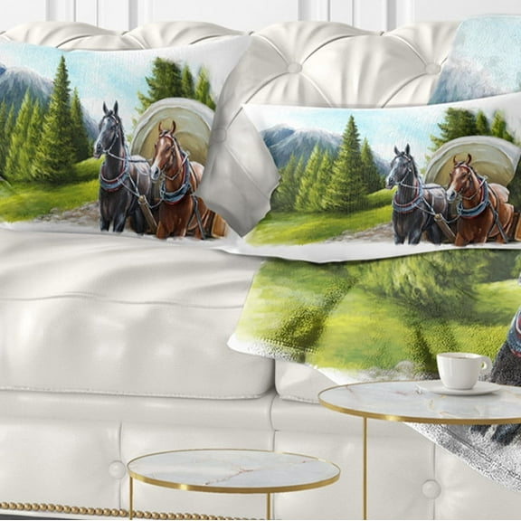 Designart 12" x 20" Multi-color Polyester Throw Pillow