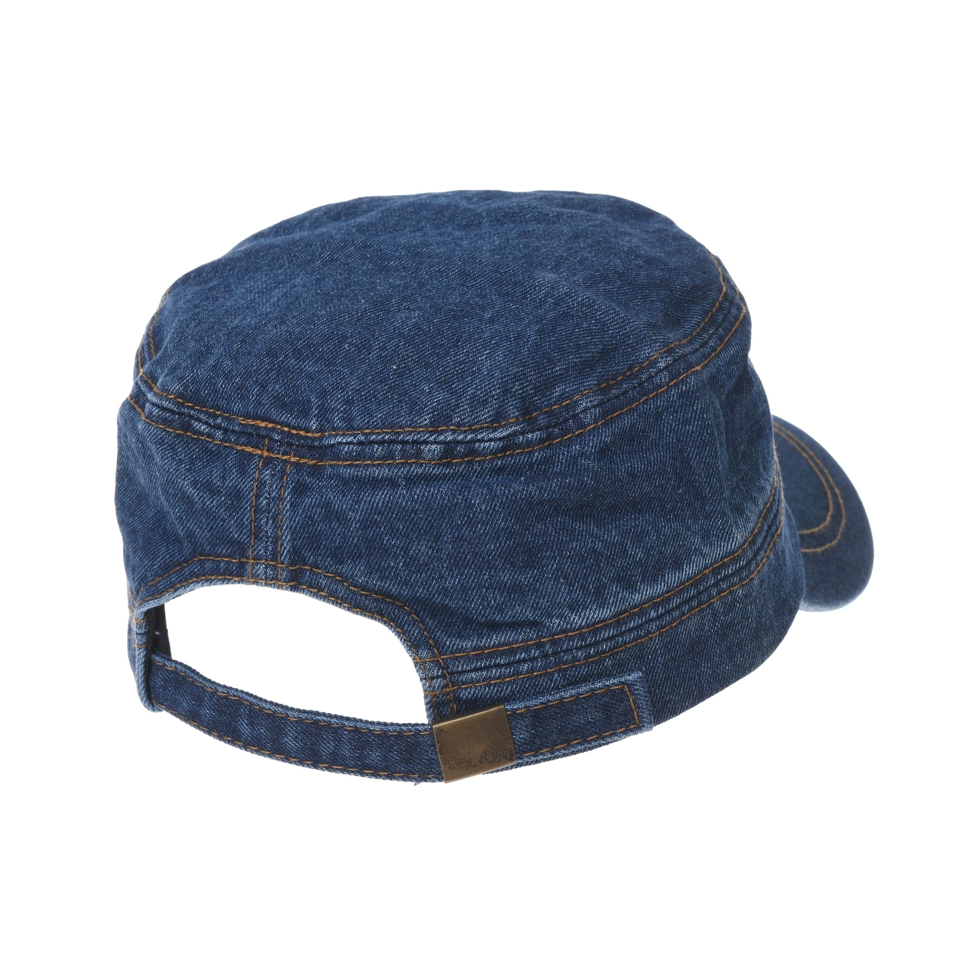 WITHMOONS Army Denim Cadet Cap Cotton Jean Stitch Washed 