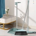 thumbnail image 5 of Broomstick and Dustpan Set | Long Handle Windproof Stand Up Dustpan Combo | Reinforced Bristles | Efficient Hair Debris Cleaning | Blue Plastic | 3 Piece Pack | 34.25x14.96x9.06in, 5 of 6