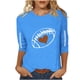 thumbnail image 2 of Heisall Womens Tops 3/4 Sleeve Round Neck Loose Casual Fashion T-Shirts Rugby Print, 2 of 4