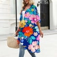 thumbnail image 4 of Xdegoge Kimono Cardigans for Women Open Front Half Sleeve Boho Tropical Print Cover Up Sheer Chiffon Duster Lightweight Summer Casual Daily Outerwear, 4 of 9