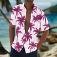 thumbnail image 2 of ZCFZJW Mens Hawaiian Tropical Palm Tree Shirts Lightweight Casual Summer Short Sleeve Button Down Beach T-Shirts Fashion Vacation Outfit Clothes Purple XXL, 2 of 5
