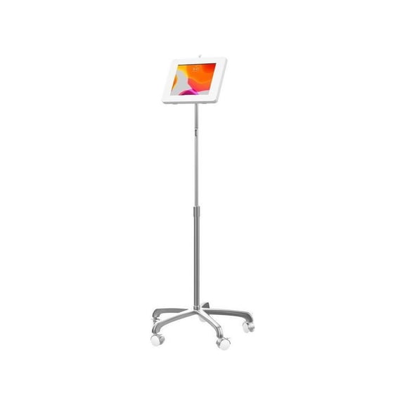 CTA Digital Mobile Floor Stand w/ Heavy Duty Base Universal Enclosure White