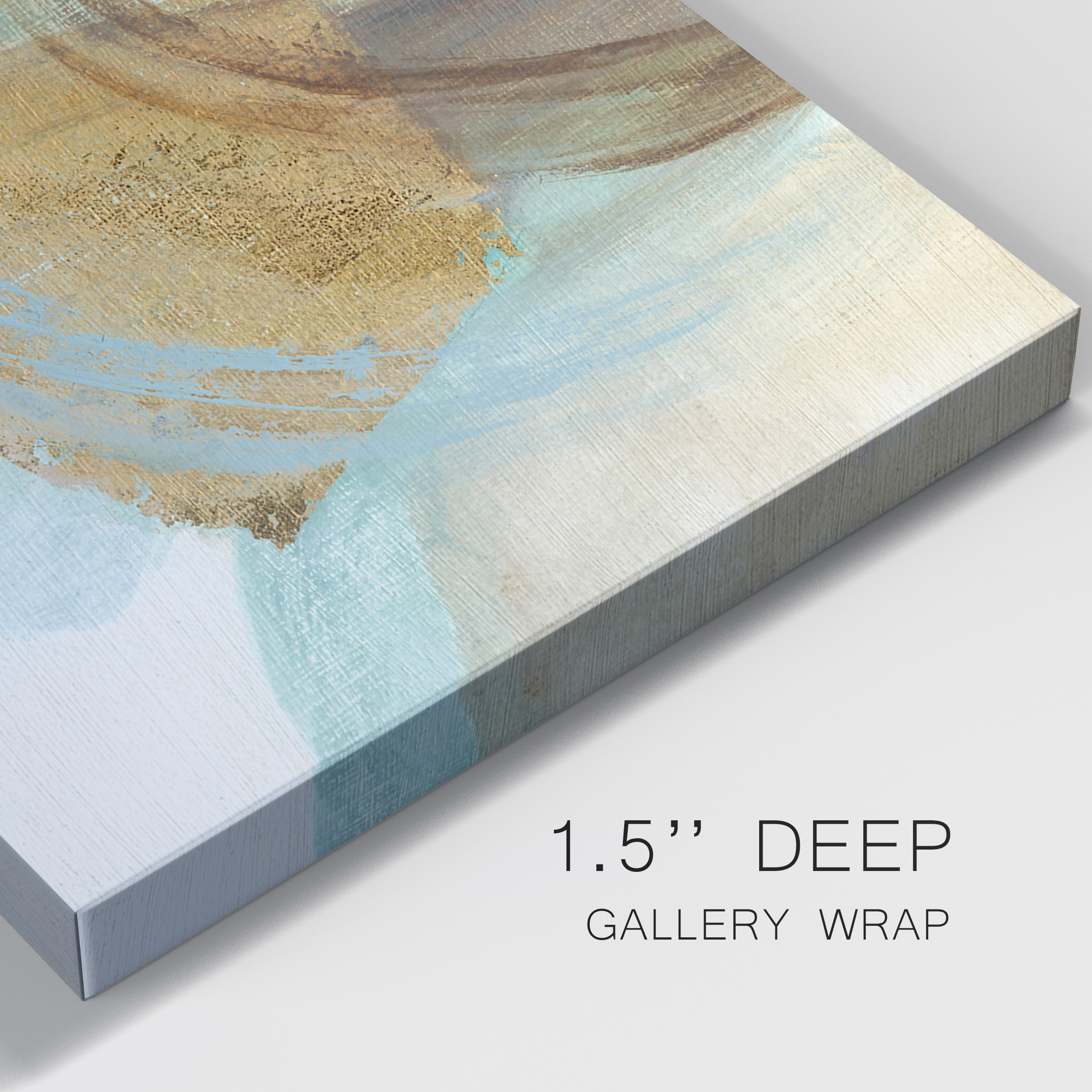 Blue Rythm I - Premium Gallery Wrapped Canvas - Ready to Hang Set of 2 - 16 x 16 Each