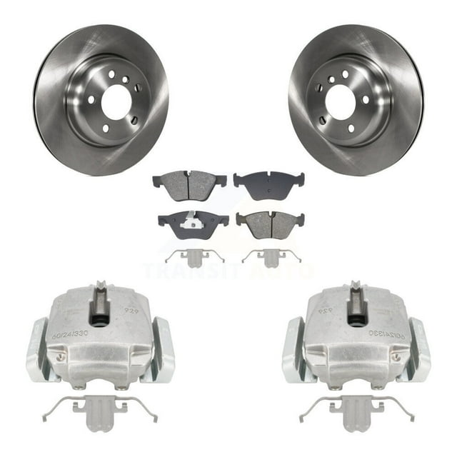 Transit Auto Front Disc Brake Caliper Rotors and Semi-Metallic Pads Kit for Car BMW 528i xDrive Without Performance Brakes with 330mm Diameter Rotor KC8-101347S