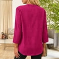 thumbnail image 6 of Tauxra Women's Long Sleeve V-Neck Top, Casual Solid Color Blouse for Women, Soft Knit Fabric with Comfortable Fit, Care Machines Washable, 6 of 7