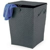 Whitmor Woven Laundry Hamper, 9-1/4" x 15" x 14-3/4", Black
