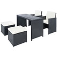 thumbnail image 4 of Safavieh Dranda Outdoor Patio 5 Piece Dining Set - Black/Beige Cushion, 4 of 13