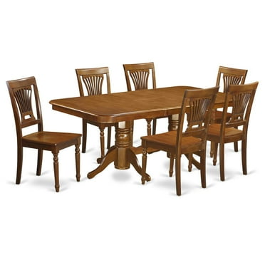 East West Furniture 7  Pc  Dining  room  set  for  6  Table  and  6  Chairs  for  Dining