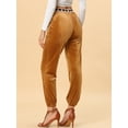 thumbnail image 4 of Pantalones Largos Allegra K Terciopelo Con Corazones Marrón XS, 4 of 5