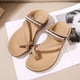 thumbnail image 5 of Sandalias de verano para mujer, sandalias planas sin cordones, zapatos romanos de cristal, sandalias informales con punta abierta Wmkox8yii  nm7958, 5 of 9