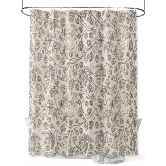 Fsddascl Vintage Flowers Shower Curtain Set - Long 72" x 84" Washable Bathtub Curtain with 12 Hooks, Branch Plants Beige Botanical Rustic Waterproof Fabric Stall Shower Curtains for Bathroom/Bathtub