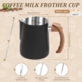 thumbnail image 2 of FUYGRCJ Milk Frothing Pitcher, 20oz/600ml Steaming Milk Frother Pitcher, Stainless Steel Espresso Machine Accessories for Coffee Bar, Milk Coffee Latte Art, Barista Steam Pitcher Milk Jug Cup, 2 of 11