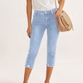 thumbnail image 6 of Women's High Waisted Ripped Skinny Jeans Stretchy Denim with Pockets Cropped, 6 of 8
