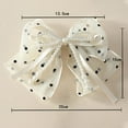 thumbnail image 5 of Southwit 1 PC Gauze Bows Polka Dot Hair Barrette Clip, Large Bow Layered Decor with Ribbon Bows, Pearl String Fashion Elegant Style Hair Claw for Women Girls Handmade Hair Accessories White, 5 of 5