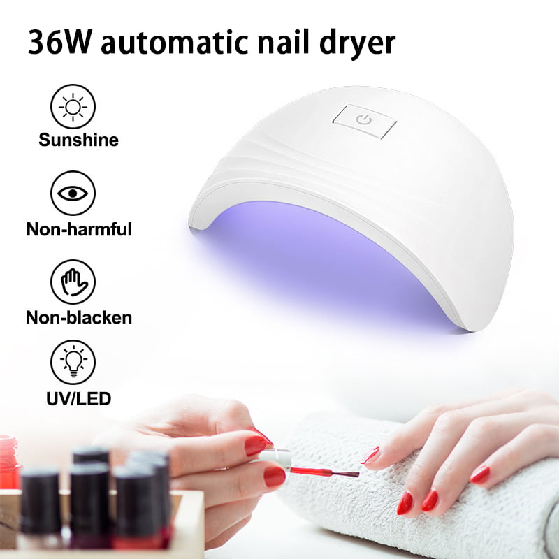LED UV Nail Lamp Timing 36W GEL Polish Dryer Smart Induction Auto Light USB Manicure Device for DIY Nail Beauty - Walmart.com