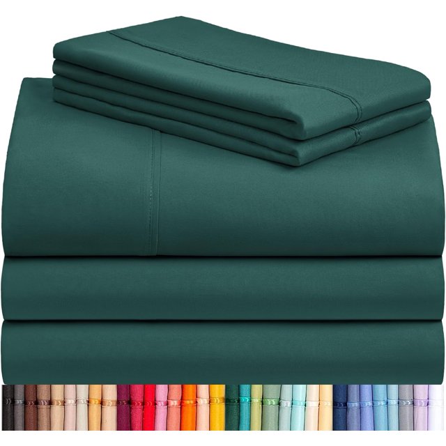 Ensemble de Draps PC Grand Draps de Lit Format Grand Poches Profondes ” Draps Rafraîchissants Anti-Froissement Lavables à la Machine Literie d'Hôtel Soyeux Doux Grand