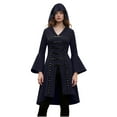 thumbnail image 4 of Halloween Womens Casual Dresses for Women Plus Size Long Sleeve Gothic Punk Style Long Robe Hooded Dress Tops, 4 of 7